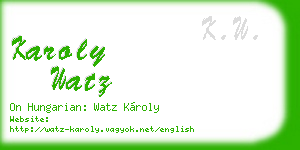karoly watz business card